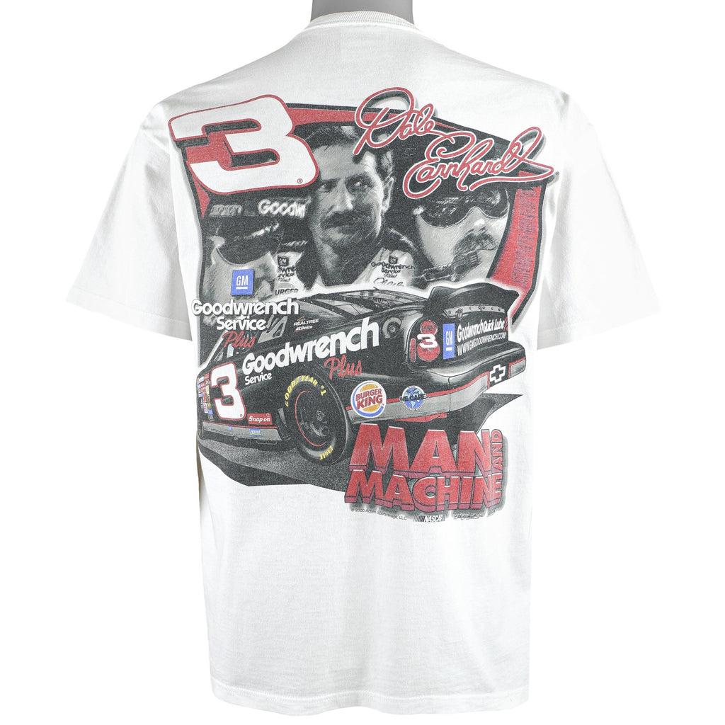 NASCAR (Chase) - Dale Earnhardt, Man and Machine T-Shirt 2000 Medium Vintage Retro