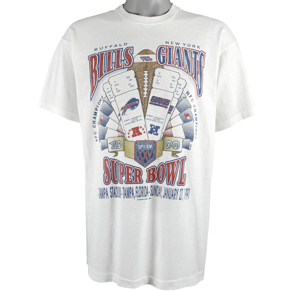 NFL - Bills VS Giants, Super Bowl XXV  T-Shirt 1991 X-Large Vintage Retro Football