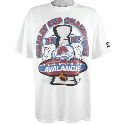 Starter - Colorado Avalanche, Stanley Cup Champions Deadstock T-Shirt 1996 Large