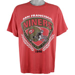 NFL (Chalk Line) - San Francisco 49ers Spell-Out T-Shirt 1993 X-Large Vintage Retro Football