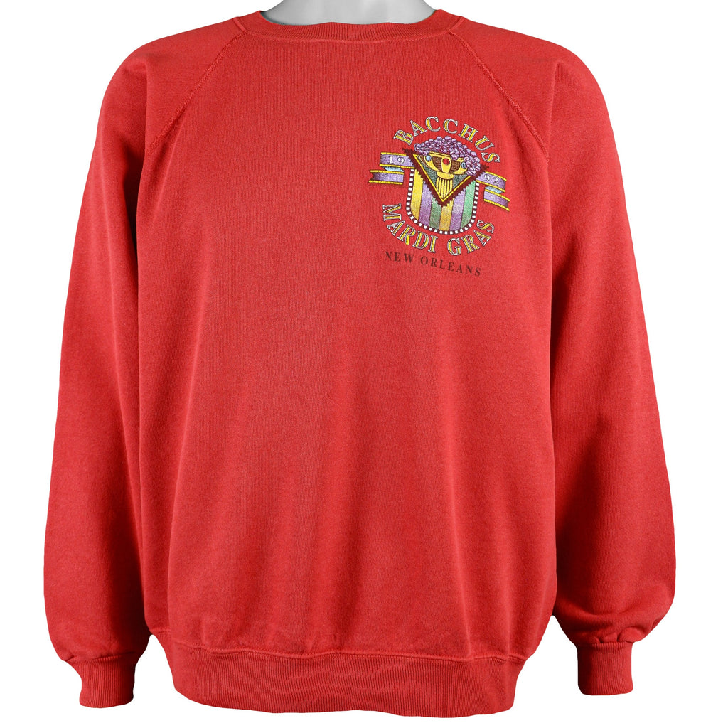 Vintage - Mardi Gras, New Orleans Crew Neck Sweatshirt 1992 Large Vintage Retro