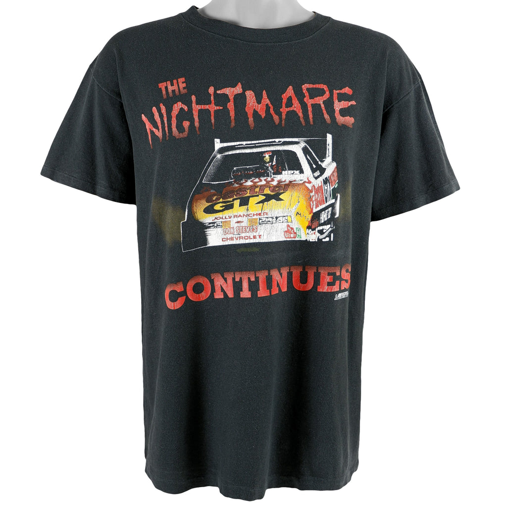 Nascar (SS) - John Force, The Nightmare Continues T-Shirt 1990s Large Vintage Retro