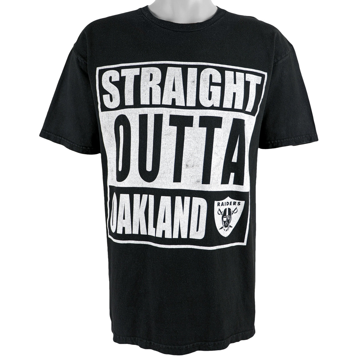 NFL - Oakland Raiders Spell-Out T-Shirt 1990s Large Vintage Retro Football