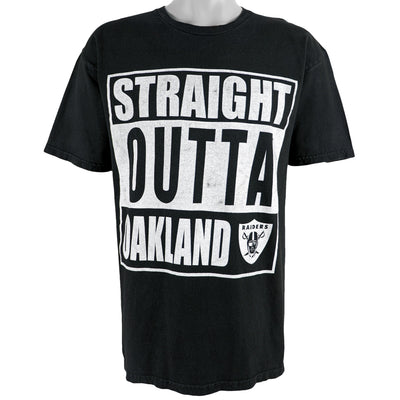 NFL - Straight Outta Oakland / Raiders Football Spell-Out T-Shirt 1990s Large