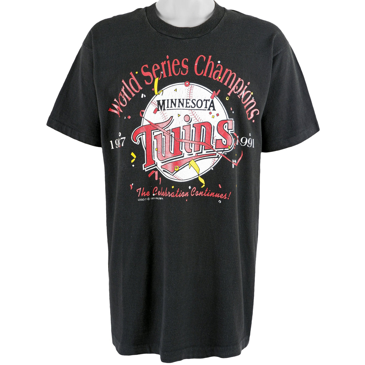 MLB - Minnesota Twins Spell-Out T-Shirt 1991 X-Large Vintage Retro Baseball
