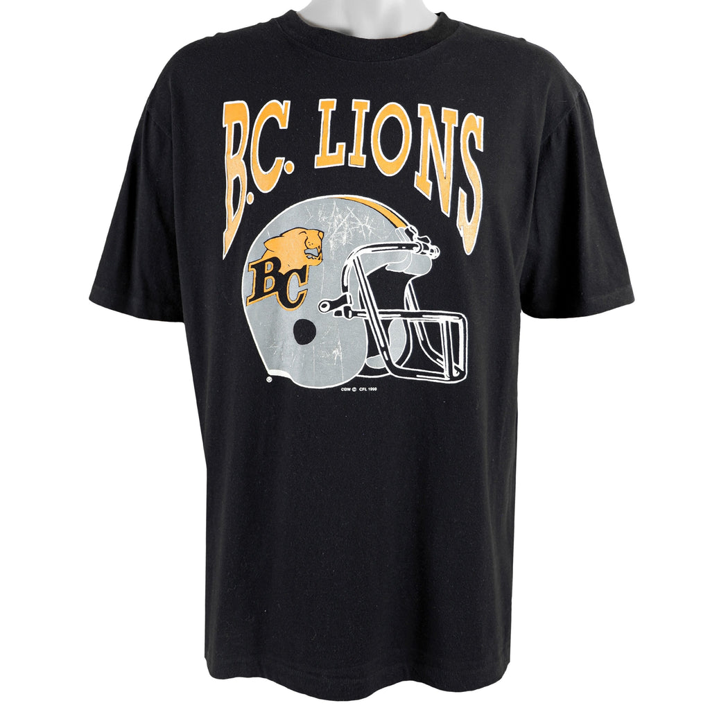CFL - B.C. Lions Spell-Out T-Shirt 1990 Large Vintage Retro Football