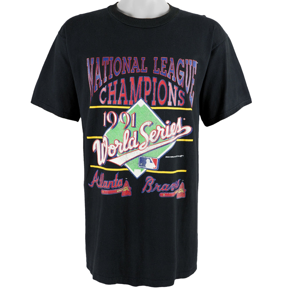 MLB - Atlanta Braves Champions Spell-Out T-Shirt 1991 X-Large Vintage Retro Baseball