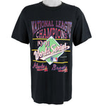 MLB - Atlanta Braves Champions Spell-Out T-Shirt 1991 X-Large Vintage Retro Baseball