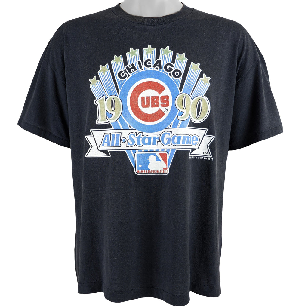 MLB (Trench) - Chicago Cubs Spell-Out T-Shirt 1990 X-Large Vintage Retro Baseball