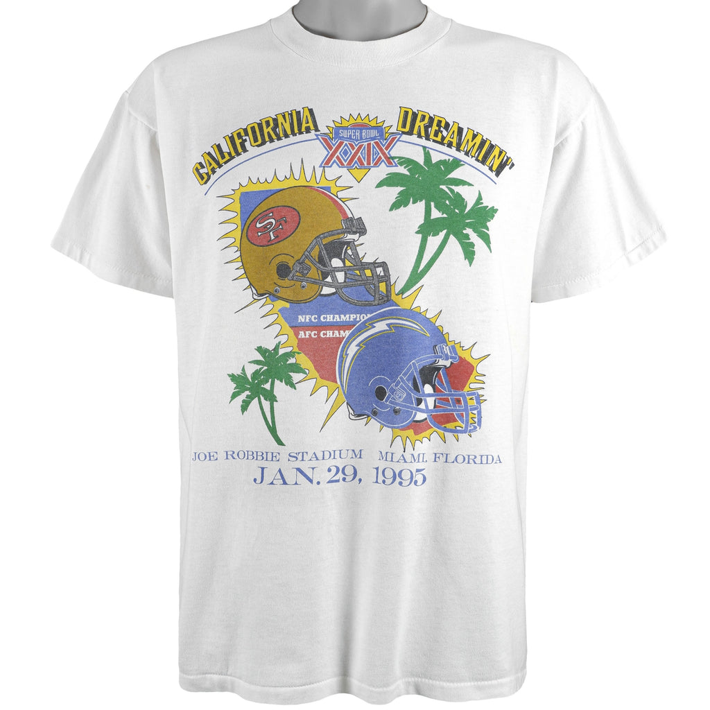 NFL (Oneita)- Super Bowl XXIX 49ers VS Chargers Deadstock T-Shirt 1995 Large Vintage Retro Football