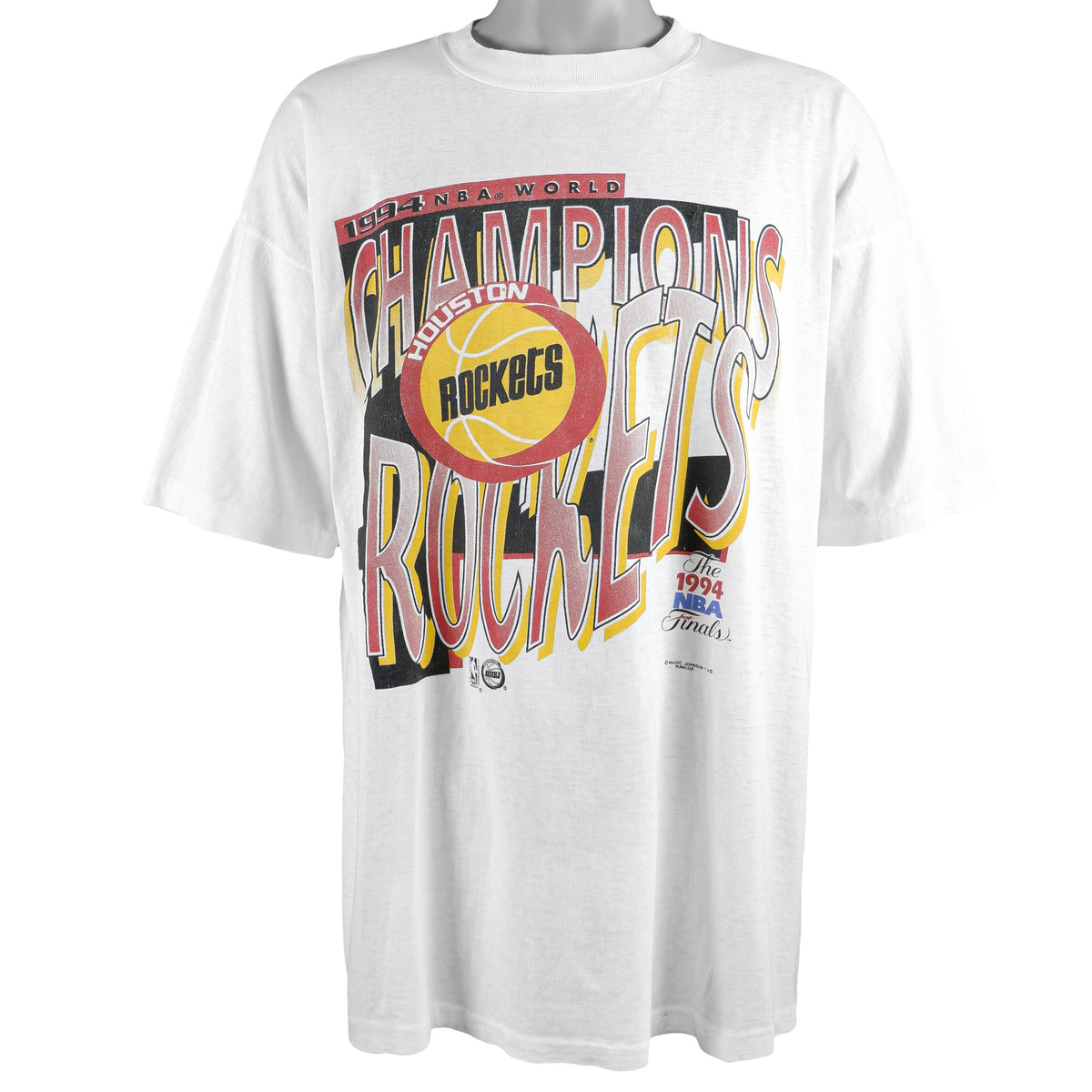 NBA (Magic Johnson Ts) - Houston Rockets T-Shirt 1994 X-Large Vintage Retro Basketball
