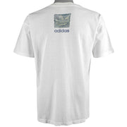 Adidas - White Spell-Out Deadstock T-Shirt 1990s Small Vintage Retro