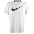 Nike - White Big Logo T-Shirt 1990s Medium Vintage Retro