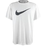 Nike - White Big Logo T-Shirt 1990s Medium Vintage Retro