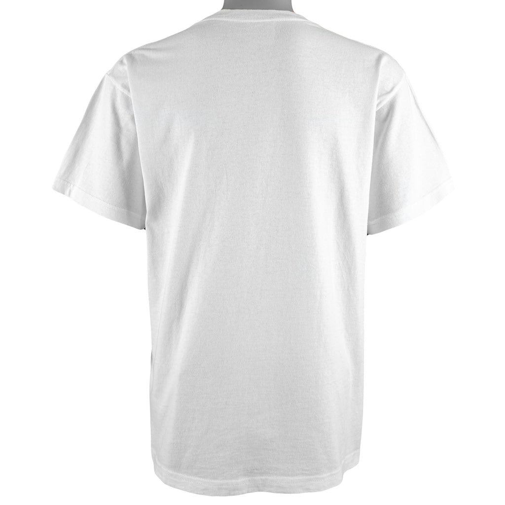 Nike - White Big Logo T-Shirt 1990s Medium Vintage Retro