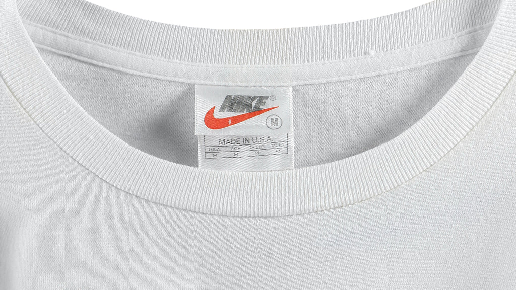 Nike - White Big Logo T-Shirt 1990s Medium Vintage Retro