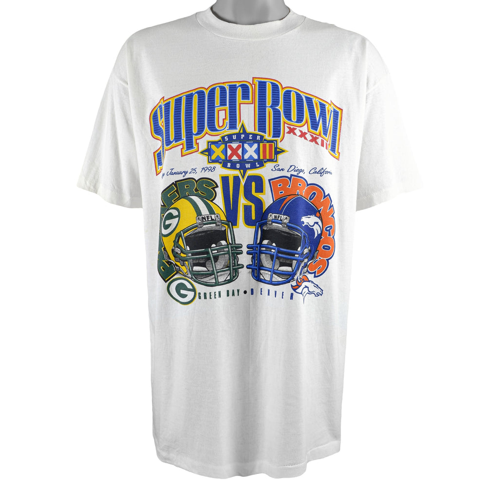 NFL (Power Pro) - Super Bowl Packers VS Broncos Deadstock T-Shirt 1998 X-Large Vintage Retro Football