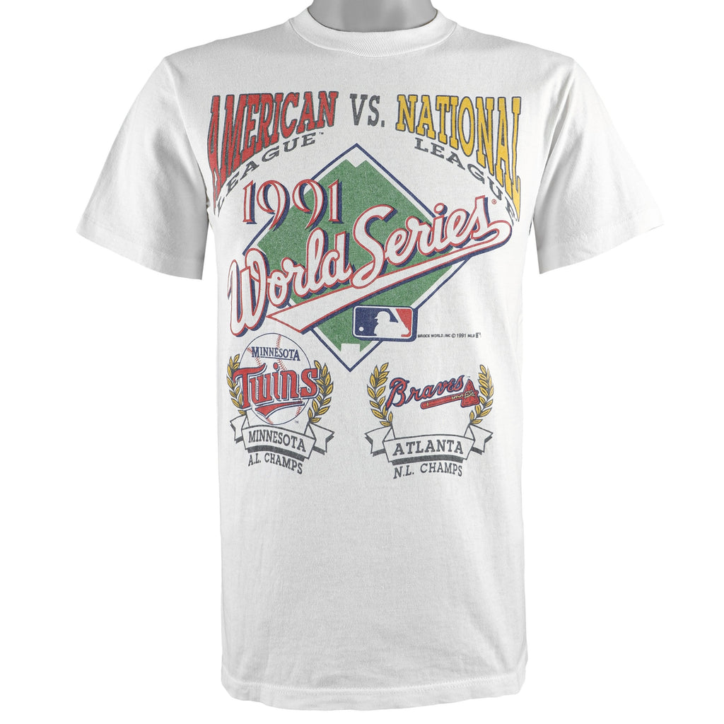 MLB - World Series Champs, Twins VS Braves T-Shirt 1991 Medium Vintage Retro Baseball
