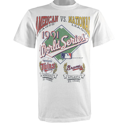 MLB (Velva Sheen) - World Series Twins VS Braves T-Shirt 1991 Medium