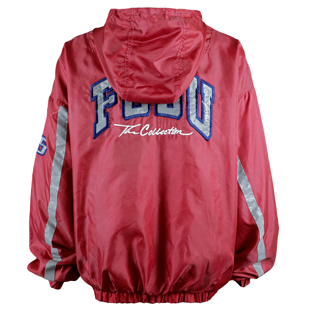 FUBU - Red Big Logo Hooded Jacket 1990s XX-Large Vintage Retro