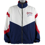 Vintage - Blue & White Coors Light Spell-Out Windbreaker 1990s X-Large Vintage Retro