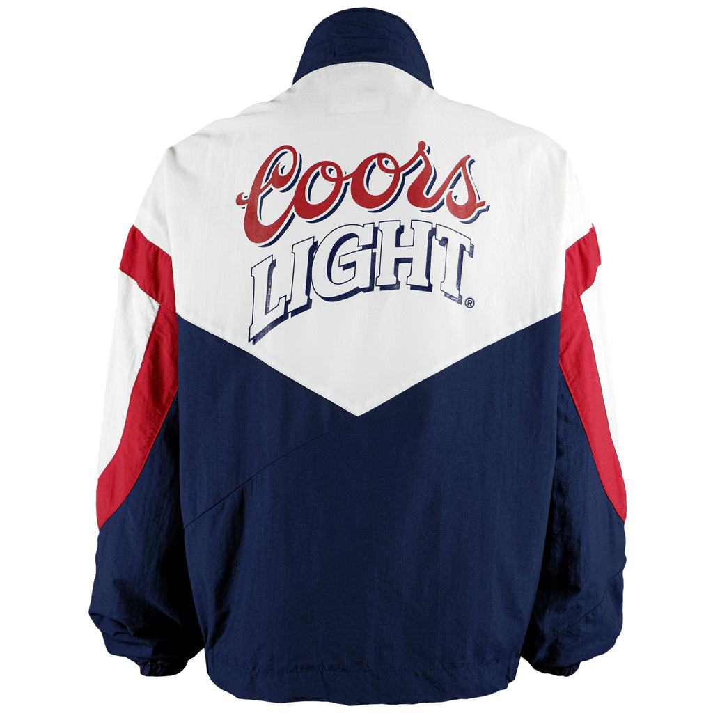 Vintage - Blue & White Coors Light Spell-Out Windbreaker 1990s X-Large Vintage Retro