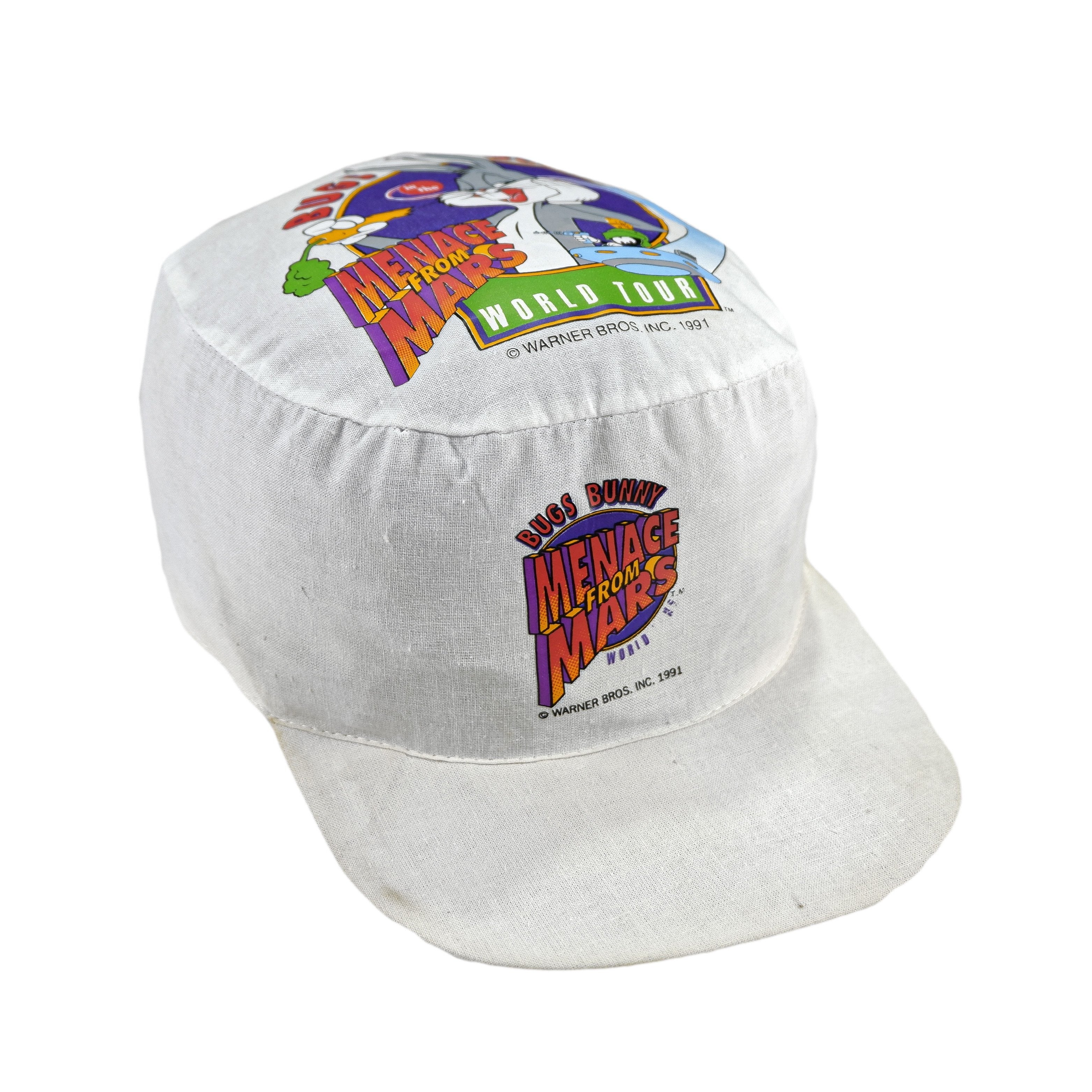 Vintage - Bugs Bunny Menace from Mars White Spell-Out Fitted Hat Vintage Retro