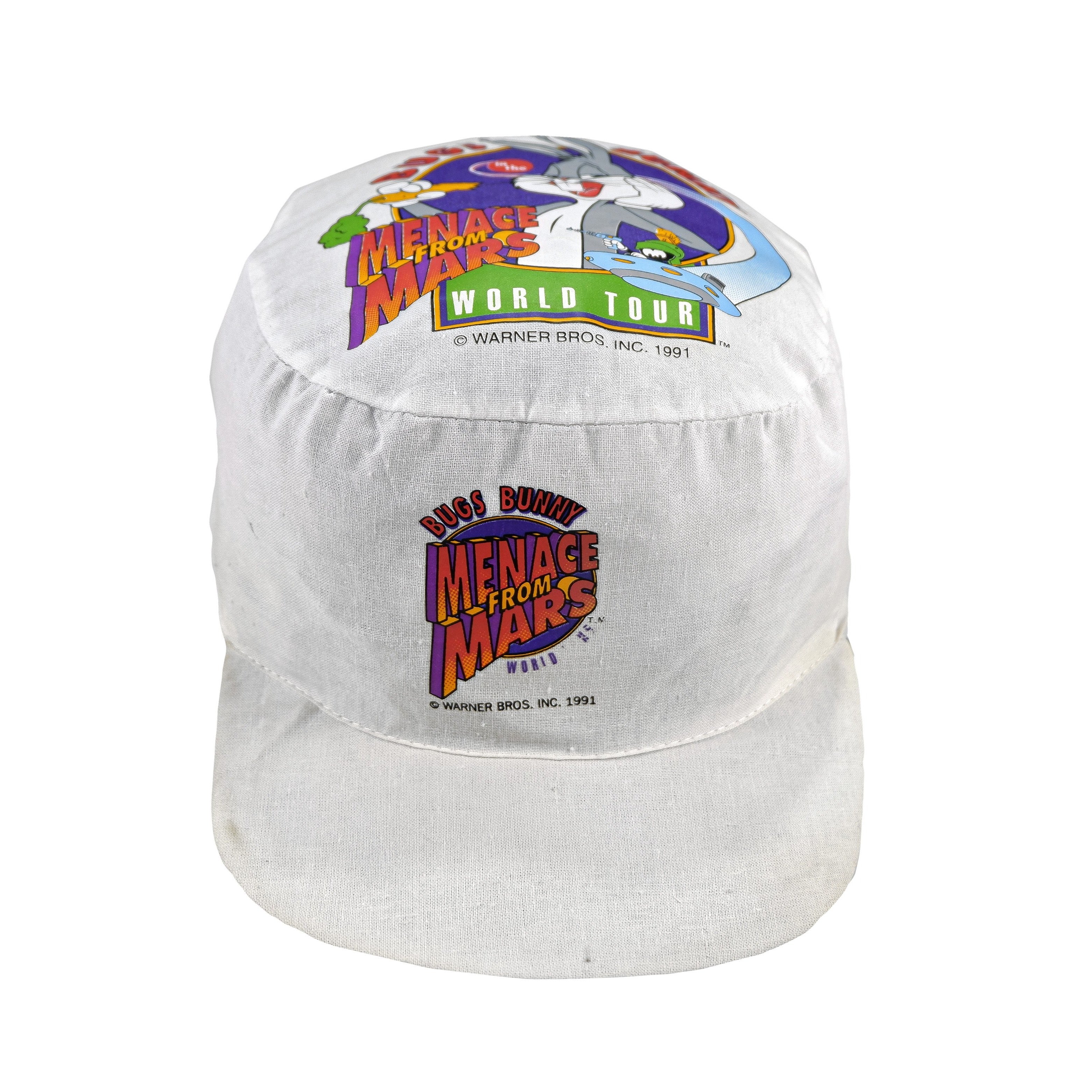Vintage - Bugs Bunny Menace from Mars White Spell-Out Fitted Hat Vintage Retro