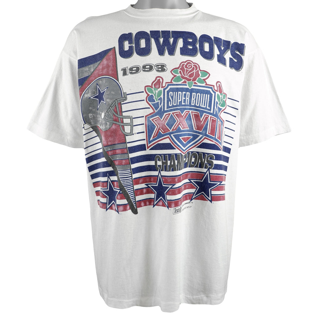 NFL (Magic JohnsonT) - Dallas Cowboys T-Shirt 1993 Large Vintage Retro Football