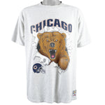 NFL (Nutmeg) - Chicago Bears Spell-Out T-Shirt 1993 X-Large Vintage Retro Football