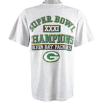 NFL (Logo 7) - Green Bay Packers, Super Bowl XXXI Champions T-Shirt 1997 Large