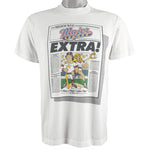 MLB -  Milwaukee Brewers - Major League Extra! T-Shirt 1989 Medium Vintage Retro Baseball