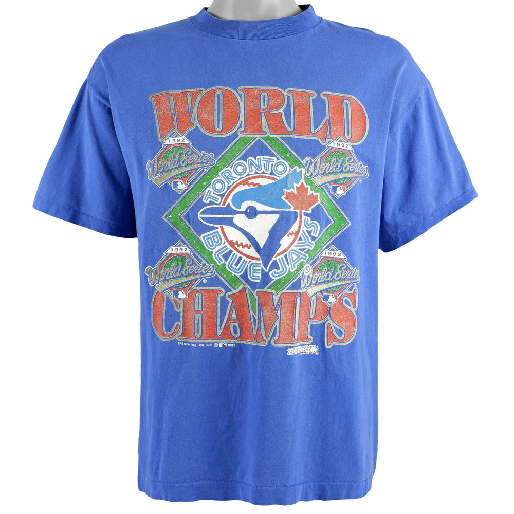 MLB (Trench) - Toronto Blue Jays Spell-Out T-Shirt 1992 X-Large Vintage Retro Baseball