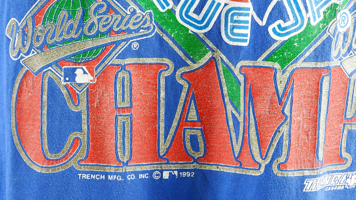 MLB (Trench) - Toronto Blue Jays Spell-Out T-Shirt 1992 X-Large Vintage Retro Baseball