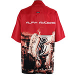 Ruff Ryders - Red Spell-Out Button Up T-Shirt 1990s X-Large Vintage Retro 