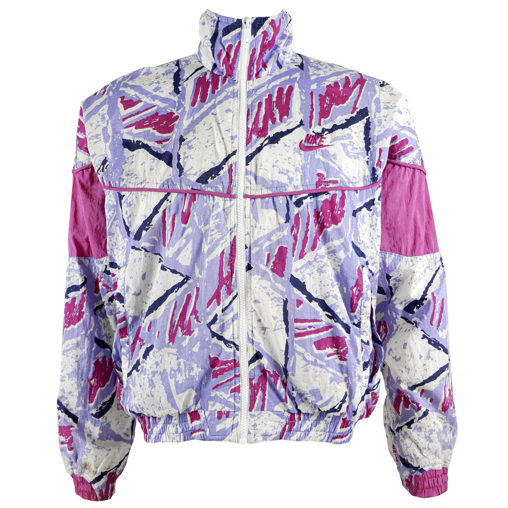 Nike - Pink Challenge Court Patterned Bomber Jacket 1990s Medium Vintage Retro 