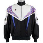 Champion - Black & White Japanese Track Jacket 1990s Large Vintage Retro