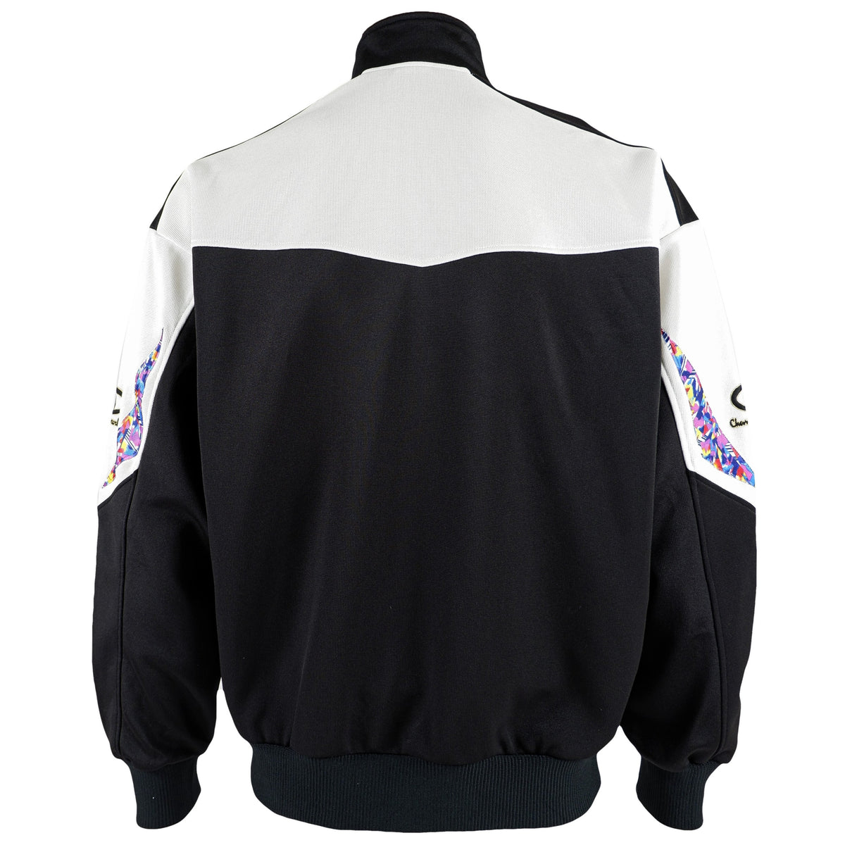 Champion - Black & White Japanese Track Jacket 1990s Large Vintage Retro