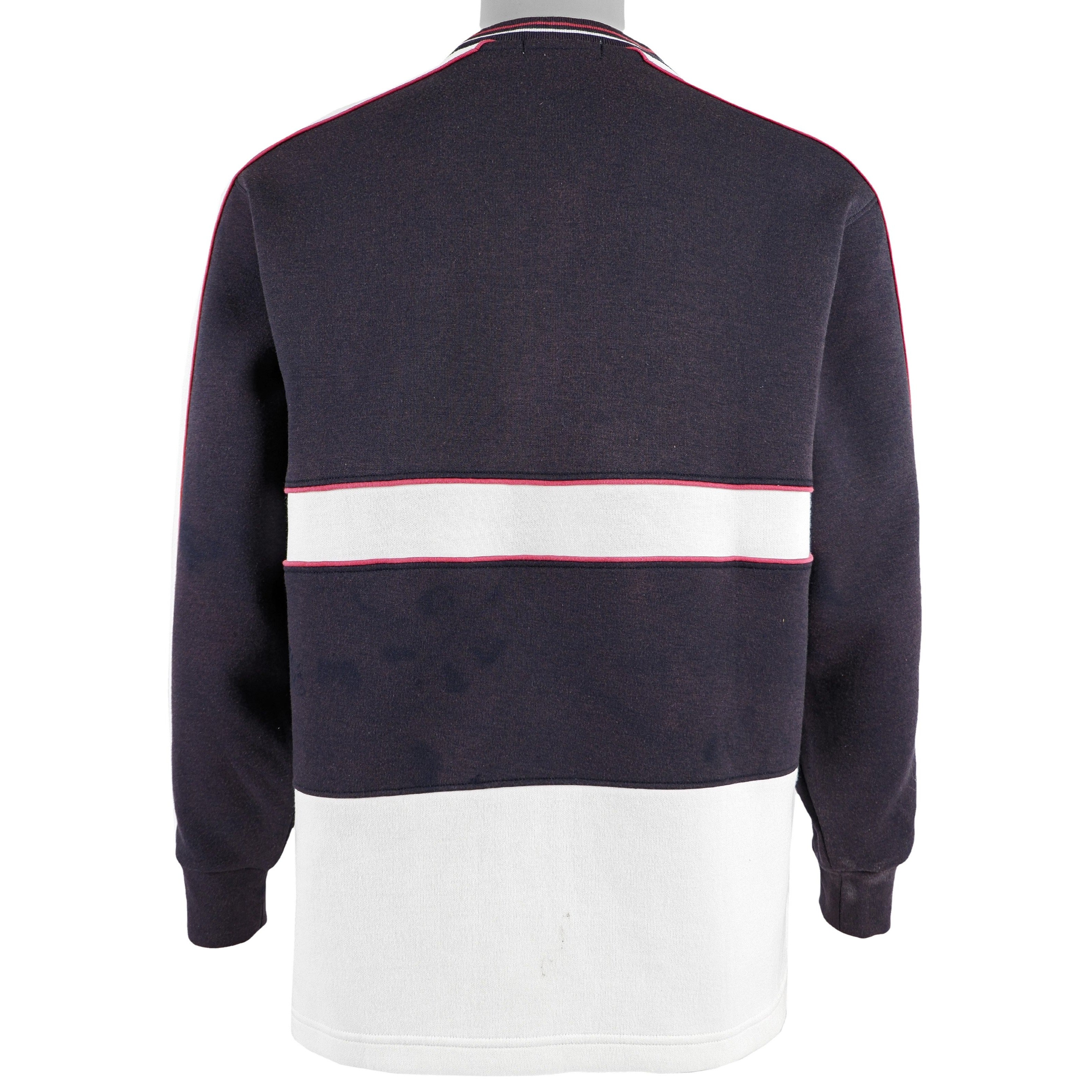 Fila - Dark Blue Spell-Out Crew Neck Sweatshirt 1990s Medium Vintage Retro