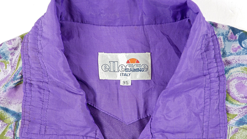 Ellesse - Purple Spell-Out Patterned Windbreaker 1990s Large Vintage Retro