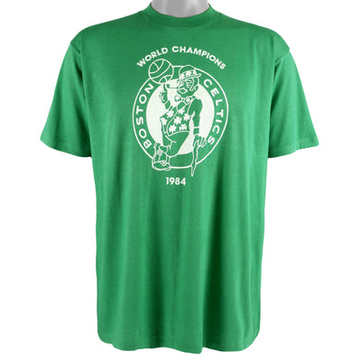 NBA (Hanes) - Boston Celtics, World Champions Spell-Out Deadstock T-Shirt 1984 X-Large