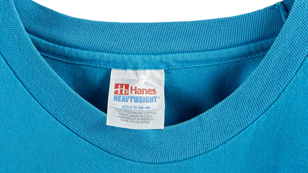 NBA (Hanes) -  Charlotte Hornets Spell-Out T-Shirt 1990s X-Large Vintage Retro Basketball