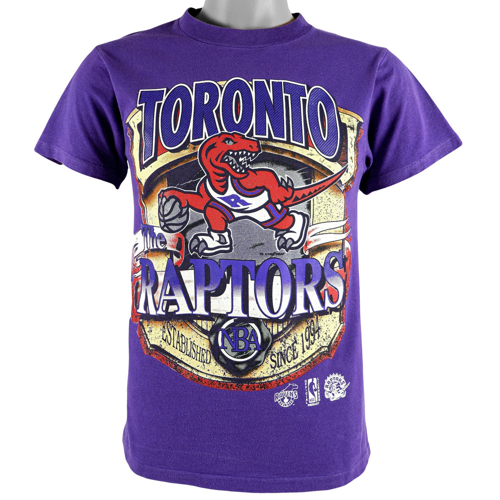 NBA (Tultex) - Toronto Raptors Big Spell-Out T-Shirt 1990s Small Vintage Retro Basketball