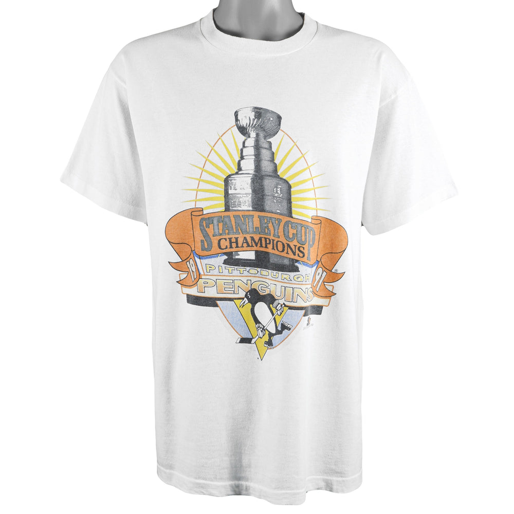 NHL - Pittsburgh Penguins T-Shirt 1991 X-Large Vintage Retro Hockey