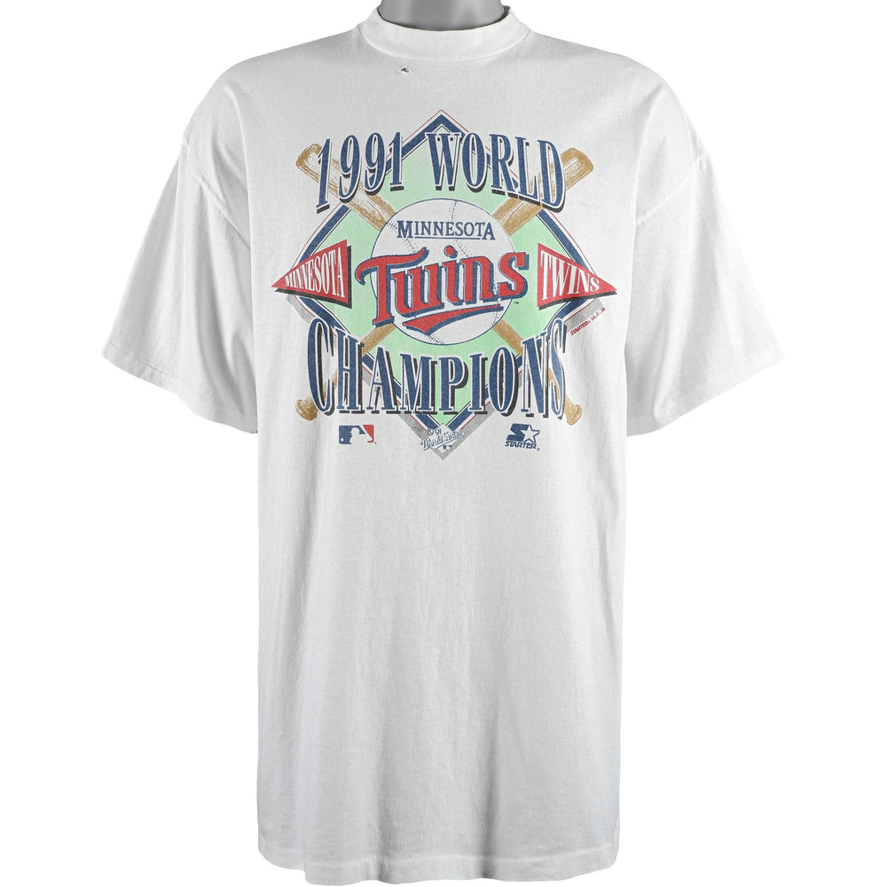 Starter - Minnesota Twins Spell-Out T-Shirt 1991 X-Large Vintage Retro Baseball