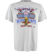NBA (Salem) - Detroit Pistons Spell-Out T-Shirt 1990 Medium Vintage Retro Basketball