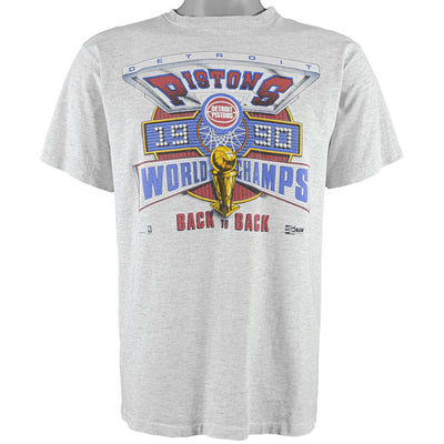 NBA (Salem) - Detroit Pistons, World Champs Spell-Out T-Shirt 1990 Medium