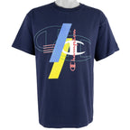 Champion - Blue Spell-Out T-Shirt 1990s Large Vintage Retro