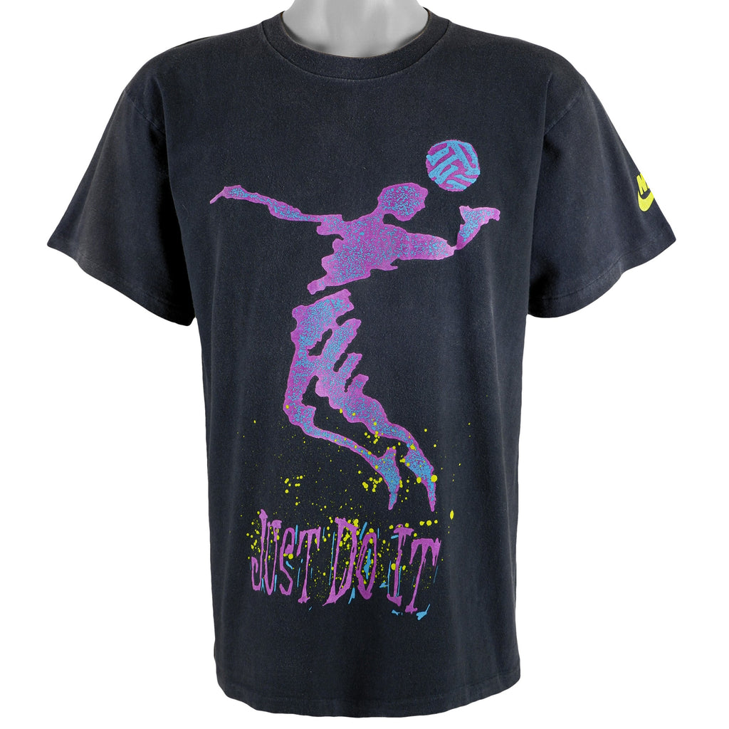 Nike - Black Just Do It Spell-Out T-Shirt 1990s Large Vintage Retro
