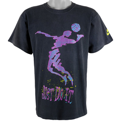Nike - Black Just Do It Spell-Out T-Shirt 1990s Large